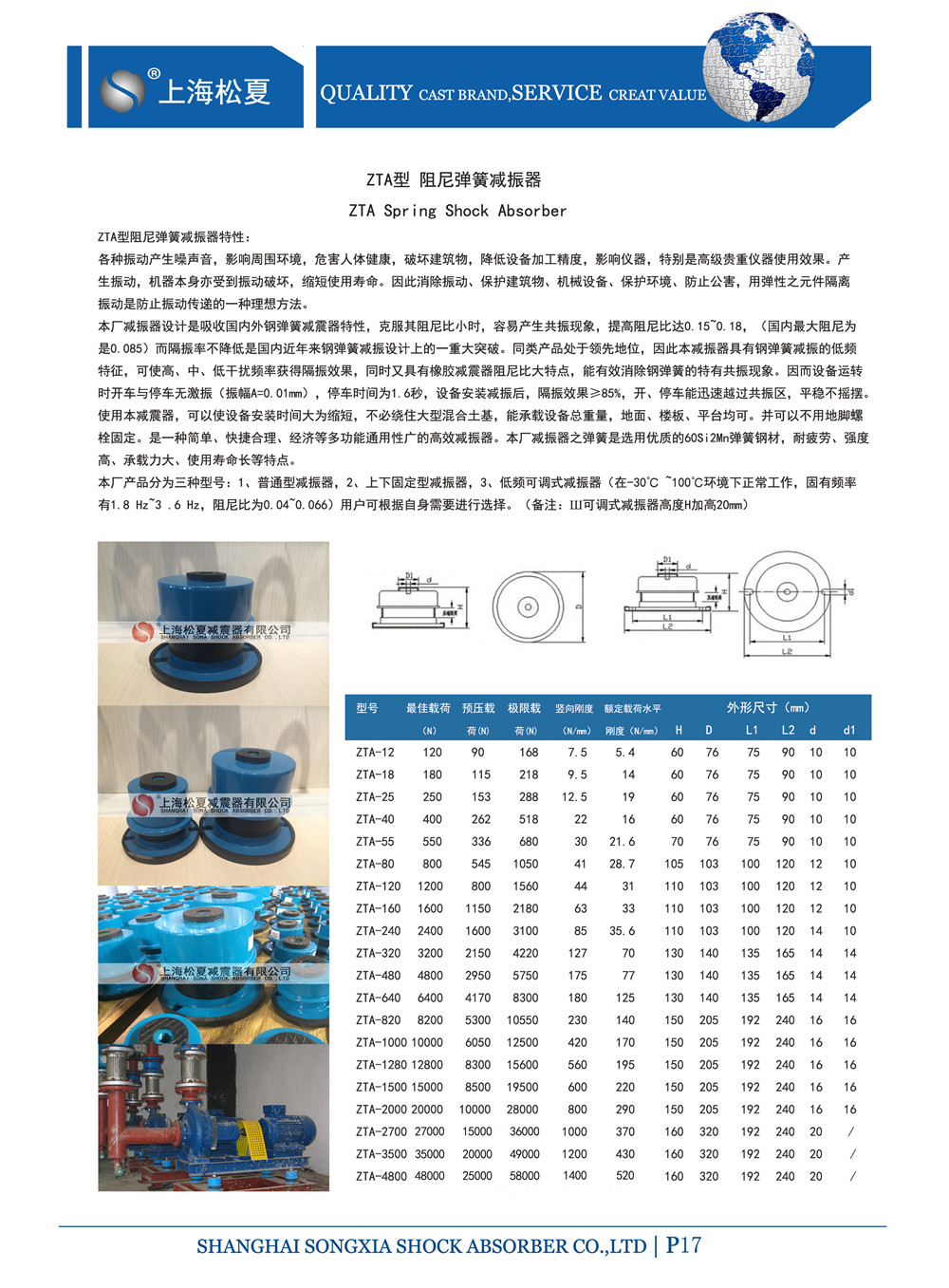 ZTA型號阻尼彈簧減震器產品安裝