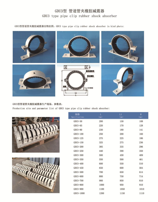 GUD3管道管夾參數表